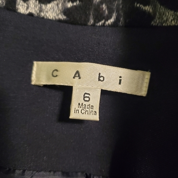 CAbi Jacquard Navy Wool Blend Blazer Size 6 - Picture 9 of 13